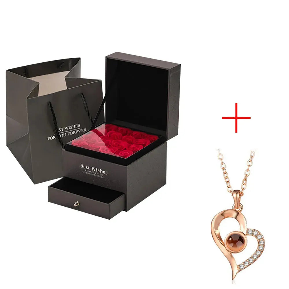 Coffret Cadeau Collier Rose, Cadeau Parfait Pour La Saint-Valentin - Bellarte Enchanté Coffret Cadeau Collier Rose, Cadeau Parfait Pour La Saint-Valentin